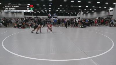 126 lbs Cons. Quarters - Liam Qureshi, Orange County RTC vs Beckett Rehorst, Heartland Wrestling Academy