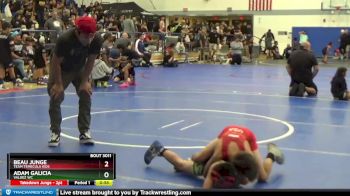 71 lbs Round 1 - Adam Galicia, Valdez WC vs Beau Junge, Team Temecula Kids