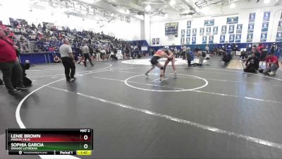 125 lbs Quarterfinal - Sophia Garcia, Orange Lutheran vs Lenie Brown, Mission Viejo