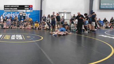 56 kg 7th Place - Claire Lancaster, Okie Girls - W vs Sasha Williams, PA West Yellow - W