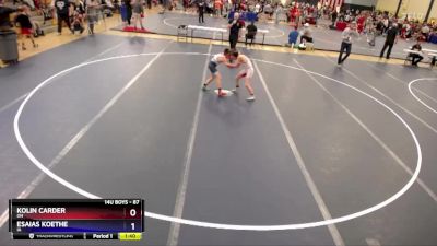 87 lbs Champ. Round 1 - Kolin Carder, OH vs Esaias Koethe, IA