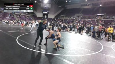 115 lbs Cons. Sub-semis - William Wasson, FH Jr Vikings Wrestling Club vs Nolan Halbrook, Betterman Elite Wrestling