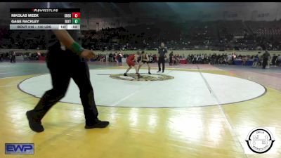 130 lbs Consi Of 8 #1 - Nikolas Meek, Crossings Christian School vs Gage Rackley, Tuttle Wrestling Club