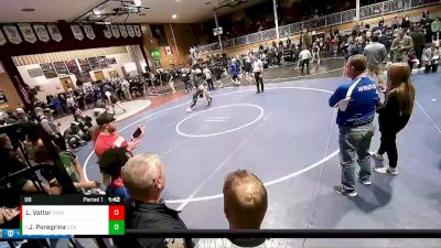 98 lbs Cons. Round 1 - Justus Peregrina, Coeur D`Alene High School vs Levi Vetter, Freeman