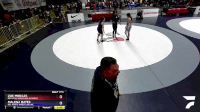 108 lbs Quarterfinal - Zoe Mireles, Red Star Wrestling Academy vs Malena Bates, Del Norte Wrestling Inc.