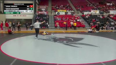 141 lbs Cons. Round 3 - Zach Haughton, Indianapolis vs Issac Church, Missouri Valley