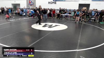 118 lbs Quarterfinal - Sunny Dutton, Juneau Youth Wrestling Club Inc. vs Chevelle Lamb, Soldotna Whalers Wrestling Club