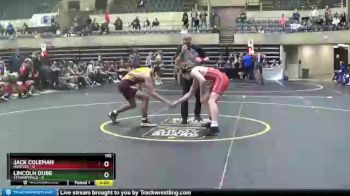 152 lbs Quarterfinals (8 Team) - Lincoln Dube, Stewartville vs Jack Coleman, Huntley