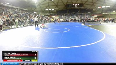 110 lbs Quarterfinal - Ryder Owen, Inland Northwest Wrestling Training Center vs Gage Hadsel, Mat Demon Wrestling Club