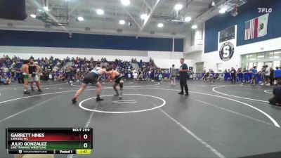 215 lbs Round 2 - Julio Gonzalez, Live Training Wrestling vs Garrett Hines, Lancers WC