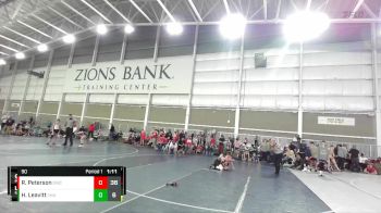 90 lbs Round 3 (4 Team) - Ruston Peterson, Devils Wrestling Club vs Hunter Leavitt, Champions Blue