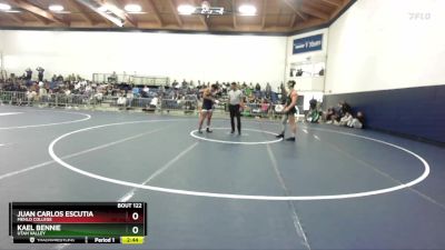 197 lbs Semifinal - Kael Bennie, Utah Valley vs Juan Carlos Escutia, Menlo College