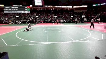 55 lbs Quarterfinal - Madilyn Bauman, KAWA vs Weston Nicklos, HHY1