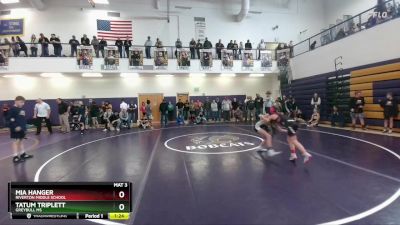 70 lbs Semifinal - Tatum Triplett, Greybull MS vs Mia Hanger, Riverton Middle School