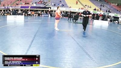 191 lbs 2nd Wrestleback (16 Team) - Hollie Hedgpeth, Missouri Valley College vs Maquoia Bernabe, University Of The Cumberlands