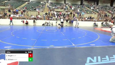 52 lbs Consi Of 4 - Jaden Nagel, Bluff Wrestling Club vs Camden Wilson, North Hall Wrestling Club