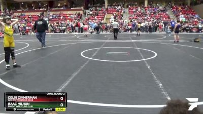 73 lbs Cons. Round 2 - Colin Zimmerman, Wichita Wrestling Club vs Isaac Milhon, Bobcat Wrestling Club