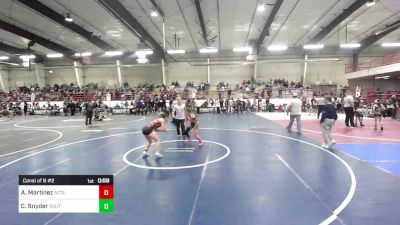 123 lbs Consi Of 8 #2 - Adysen Martinez, Aztec vs CeJae Snyder, Southwest Hammers