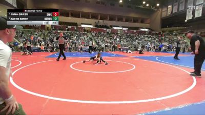 46 lbs Semifinal - Zayne Smith, Mountain Home Flyers Youth Wrestling Club vs Anna Grass, Springdale Youth Wrestling Club