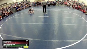 80 lbs Round 5 (6 Team) - Colby Even, South Dakota Lightning vs Takeo Medrano, Kansas Cobras