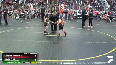 37 lbs Quarterfinal - Davea Cliff, Black Knights Youth WC vs Loretta Griswold, Center Line WC