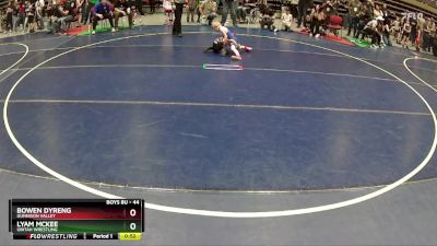 44 lbs Cons. Semi - Bowen Dyreng, Gunnison Valley vs Lyam McKee, Uintah Wrestling