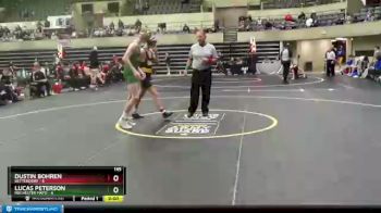 145 lbs Quarterfinals (8 Team) - Lucas Peterson, Rochester Mayo vs Dustin Bohren, Bettendorf