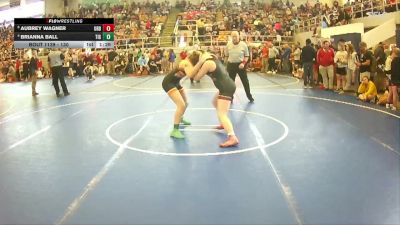 130 lbs Quarterfinal - Aubrey Wagner, Urbana vs Brianna Ball, Tigers