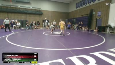 100 lbs Round 1 (6 Team) - Tanner Myers, Thermopolis Middle School vs Jaxson Osterman, Burns Junior High