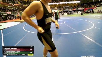 215 lbs Quarterfinal - Hayden Martin, South Anchorage High School vs Maverick Remaklus, Colony High School