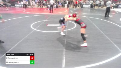 88 lbs Quarterfinal - Peyton Sargent, 308 Wr Ac vs Nevaeh Almaguer, Victory WC