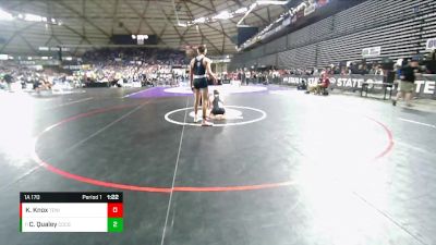 1A 170 lbs Champ. Round 1 - Clayton Qualey, Cascade Christian vs Kysen Knox, Tenino