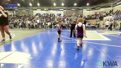 45 lbs Consi Of 16 #2 - Tasyn Wood, Chickasha Youth Wrestling vs Creek Rangel, HBT Grapplers