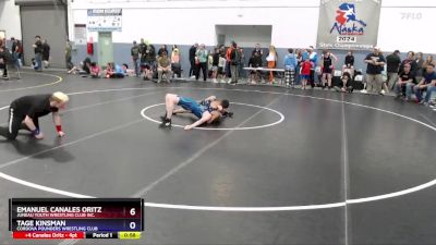 125 lbs Cons. Round 2 - Tage Kinsman, Cordova Pounders Wrestling Club vs Emanuel Canales Oritz, Juneau Youth Wrestling Club Inc.
