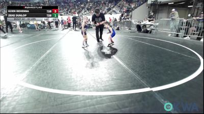 40 lbs Quarterfinal - Koen Behenna, Team Guthrie Wrestling vs Zeke Dunlop, Team Tulsa Wrestling Club