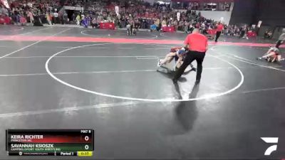 105 lbs Quarterfinal - Savannah Ksioszk, Campbellsport Youth Wrestling vs Keira Richter, Princeton WC