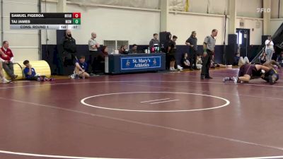 215 lbs Cons. Round 1 - Taj James, Mount St Michael vs Samuel Figeroa, Monsignor Farrell