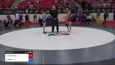 110 lbs Cons 8 #1 - Mariah Robbins, Oklahoma vs Abbey West, Champions Wrestling Club