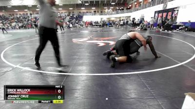 285 lbs Champ. Round 3 - Johnny Cruz, Indiana Tech vs Erick Willock, Cumberland (Tenn.)