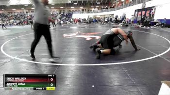 285 lbs Champ. Round 3 - Johnny Cruz, Indiana Tech vs Erick Willock, Cumberland (Tenn.)