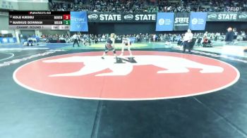 Boys 1A 157 lbs Champ. Round 1 - Kole Kjesbu, Montesano vs Markus Bowman, Medical Lake