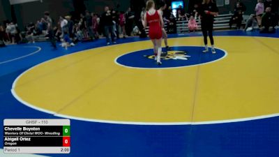 110 lbs Quarters - Chevelle Boynton, Warriors Of Christ WOC- Wrestling vs Abigail Ortez, Oregon