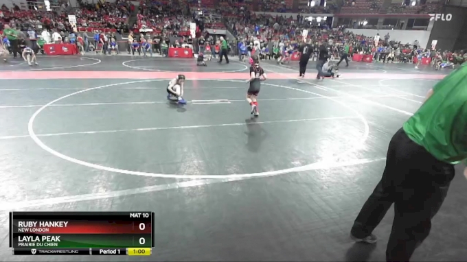 65 lbs Cons. Round 4 - Ruby Hankey, New London vs Layla Peak, Prairie ...