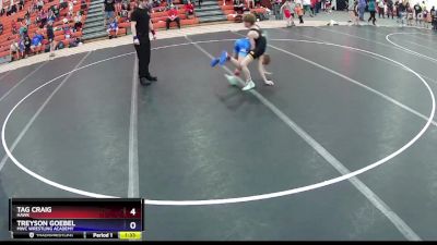 74 lbs Round 2 - Treyson Goebel, MWC Wrestling Academy vs Tag Craig, Hawk