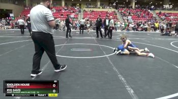 85 lbs Round 2 (6 Team) - Rye Davis, Honey Badger Wrestling Club vs Kholden House, Victory