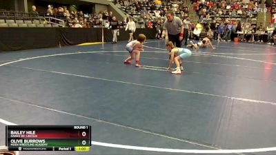 Round 1 - Bailey Hile, Hawks WC Lincoln vs Olive Burrows, Moen Wrestling Academy