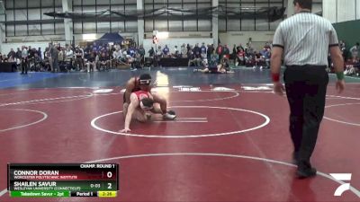 133 lbs Champ. Round 1 - Shailen Savur, Wesleyan University (Connecticut) vs Connor Doran, Worcester Polytechnic Institute