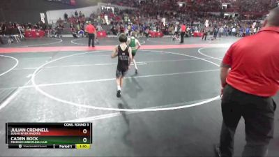 80 lbs Cons. Round 3 - Julian Crennell, Sugar River Raiders vs Caden Bock, Freedom Wrestling Club