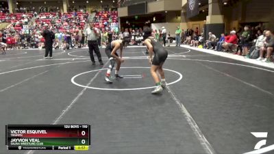 110 lbs Cons. Round 2 - Jayvion Veal, Salina Wrestling Club vs Victor Esquivel, Triumph