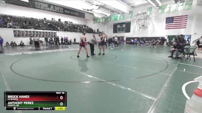 165 lbs Cons. Round 4 - Brock Hanes, La Quinta vs Anthony Perez, Montclair